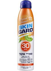 סקין גארד ספריי הגנה שקוף SPF30 בניחוח מנגו-קיווי