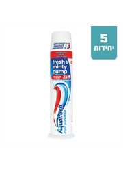 5 יחידות אקווה פרש משחת שיניים הגנה משולשת בטעם מנטה אריזת משאבה