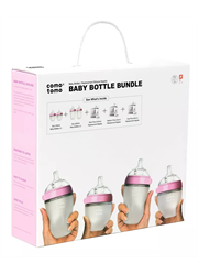 מארז 4 בקבוקים לתינוק 150+250 מל ו-6 פטמות בזרימה שונה