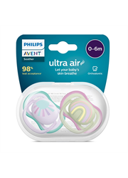 זוג מוצצים אולטרה אייר 0-6 שמש/קשת בענן ורוד