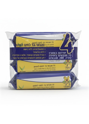 ‎בייבי פסטה מגבוני בד לחים ללא בישום לתינוק מארז רביעייה